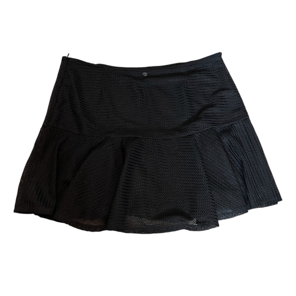 GUESS Knit Black Mid Rise Back Zip Flowy Skirt 10 - Picture 6 of 10